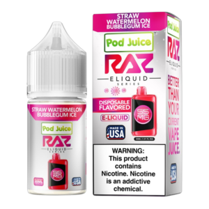 RAZ X POD JUICE STRAW WATERMELON BUBBLEGUM ICE 55MG - 30ML
