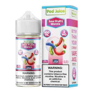 POD JUICE SOUR FRUITY WORMS 0MG - 100ML