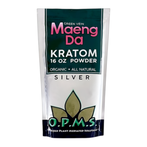 OPMS SILVER GREEN VEIN MAENG DA 16OZ POWDER BAG