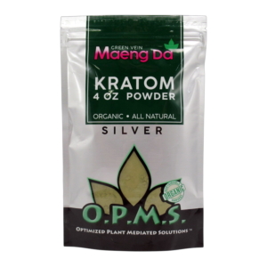 OPMS SILVER GREEN VEIN MAENG DA 4 OZ POWDER BAG