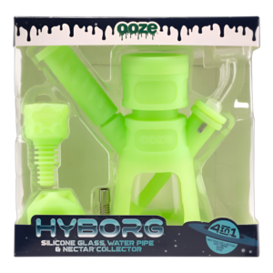 OOZE HYBORG WATER PIPE - GREEN GLOW (4 IN 1)