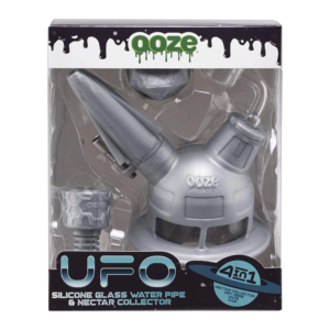 OOZE UFO SILICONE WATER PIPE - STELLAR SILVER