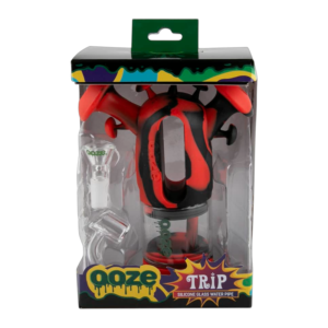 OOZE TRIP SILICONE GLASS WATER PIPE BLACK RED