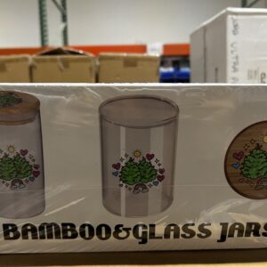 BAMBOO & GLASS JARS 12CT 24851