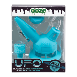 OOZE UFO SILICONE WATER PIPE - AQUA TEAL