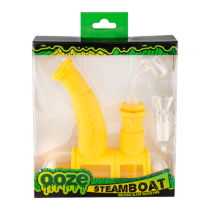 OOZE STEAMBOAT SILICONE GLASS WATER PIPE YELLOW