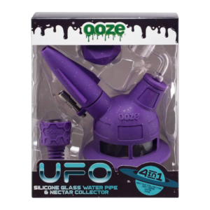 OOZE UFO SILICONE WATER PIPE - SHIMMER PURPLE