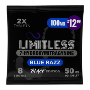 LIMITLESS 7-HYDROXY 100MG 40CT BLUE RAZZ