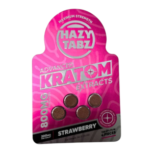 HAZY TABZ KRATOM 800MG TAB 4PK 10CT/BOX STRAWBERRY