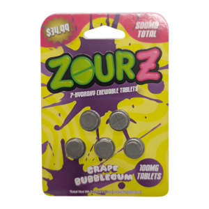 ZOUR Z 7-HYDROXY 100MG 10CT $34.99 GRAPE BUBBLEGUM