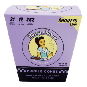 BLAZY SUSAN PURPLE CONES SHORTYS 53MM 12 CONE 21PK /252CONE PER BOX