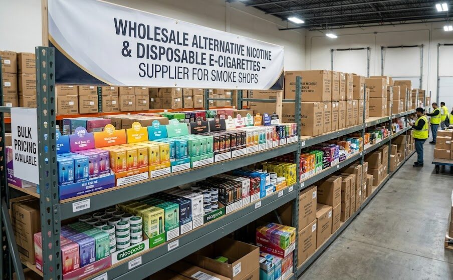 Bulk disposable e cigarettes displayed for retail sale