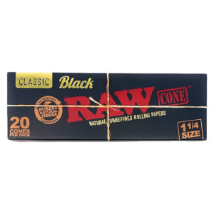 RAW BLACK CONE 20PK 11/4