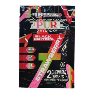 7 PURE 7-HYDROXY KRATOM 16.99$ 200MG 30CT BLACK ED STRAWBERRY