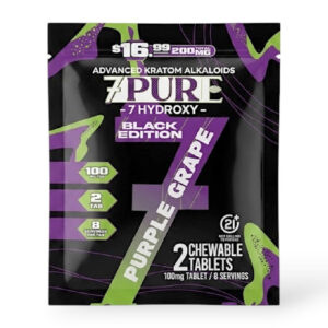 7 PURE 7-HYDROXY KRATOM 16.99$ 200MG 30CT BLACK ED PURPLE GRAPE