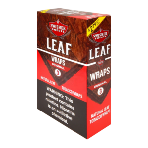 SWISHER SWEET LEAF WRAPS 3 FOR $2.79 10/3CT